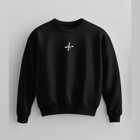 Crewneck Negro «Cruz central»